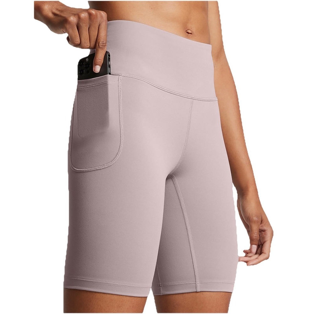 Under Armour UA Tech Meridian Bike Shorts 7 In Tetra Gray Stretch High Rise S